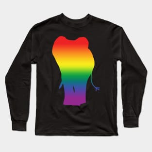 Rainbow Silhouette Elephant Pride Long Sleeve T-Shirt